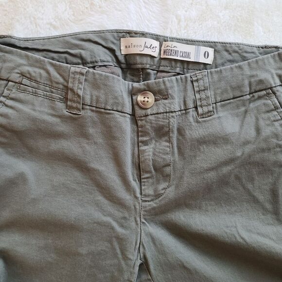 Maison Jules Olive Mid-rise Chinos (Size 0) - Picture 2 of 6